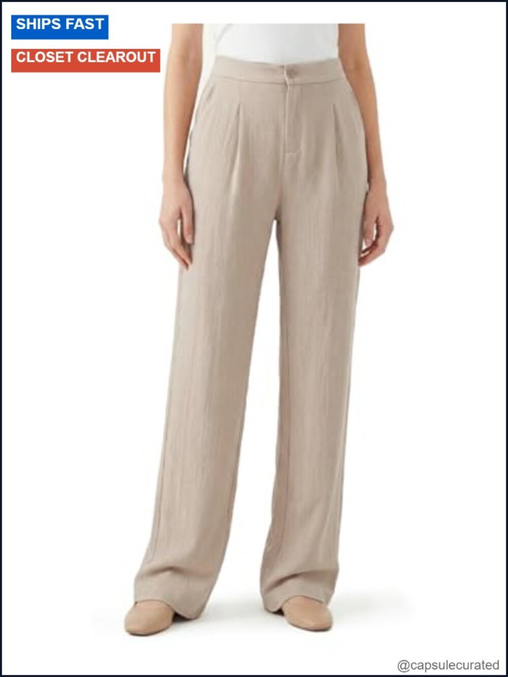 Linen Wide Leg Palazzo Pants for Women Tall 5'8"+ Work Summer